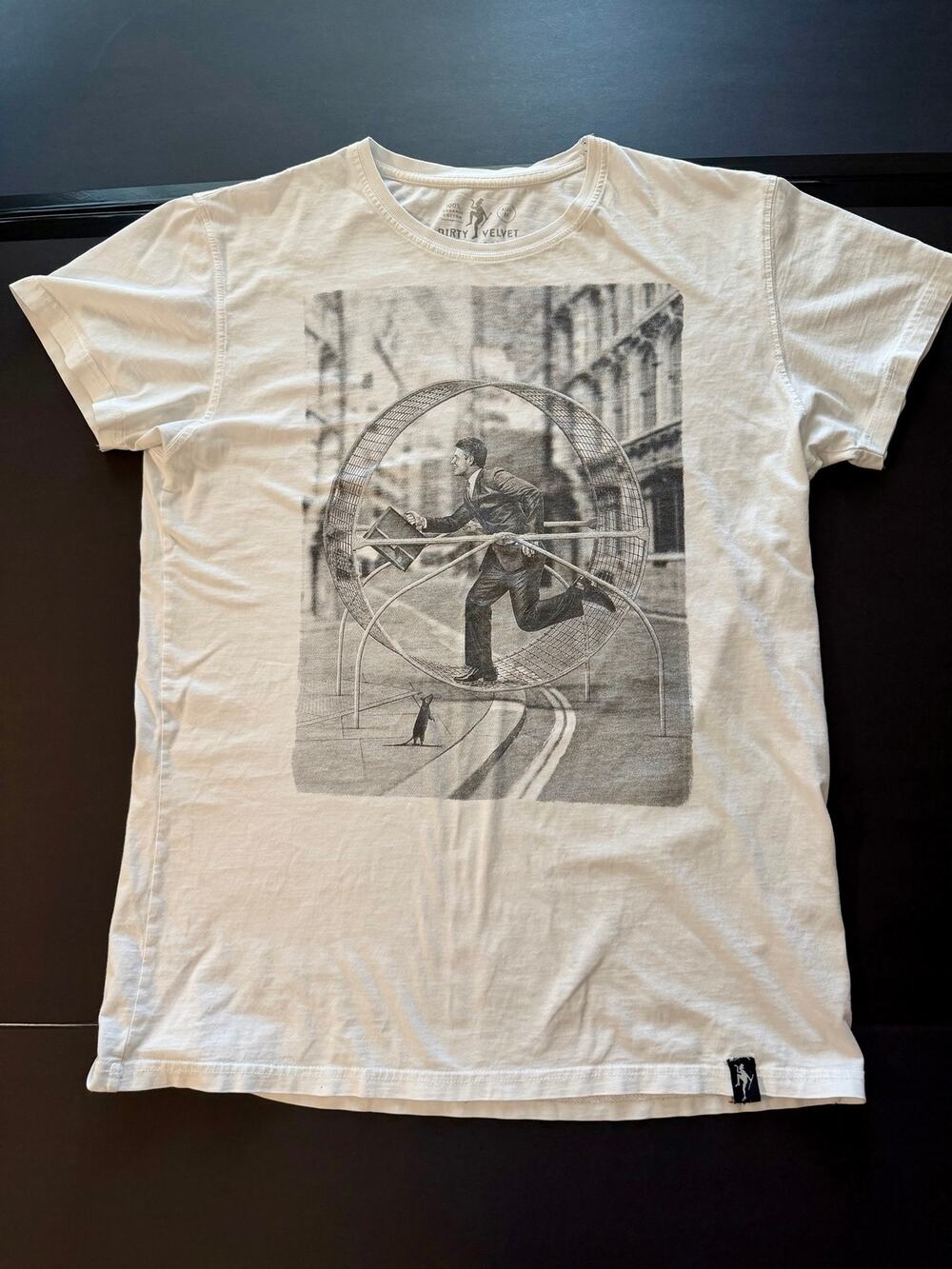 Dirty Velvet Men’s M Organic Cotton Graphic Tee – Urban Illustration Shirt